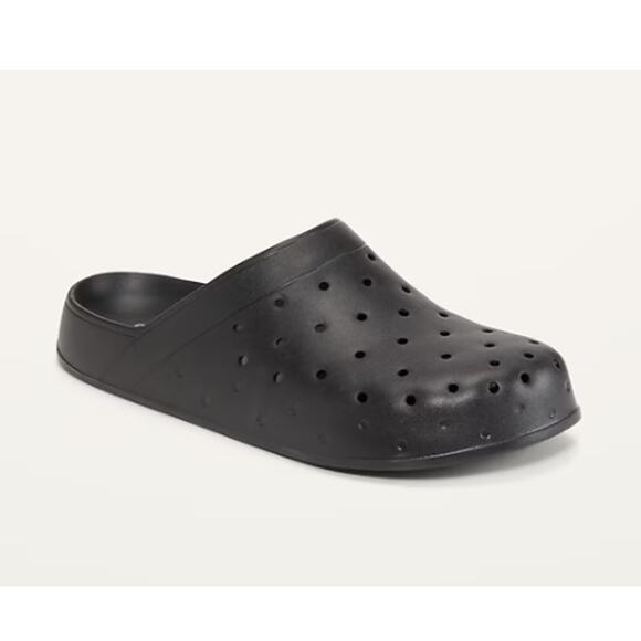 Old Navy Women's Black Perforated Clog Shoes Size 9 - Picture 1 of 4